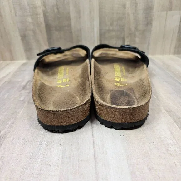 Birkenstock Woman's Sz 41 Madrid Single Black Strap Adjustable Sandals Shoes - Picture 5 of 10